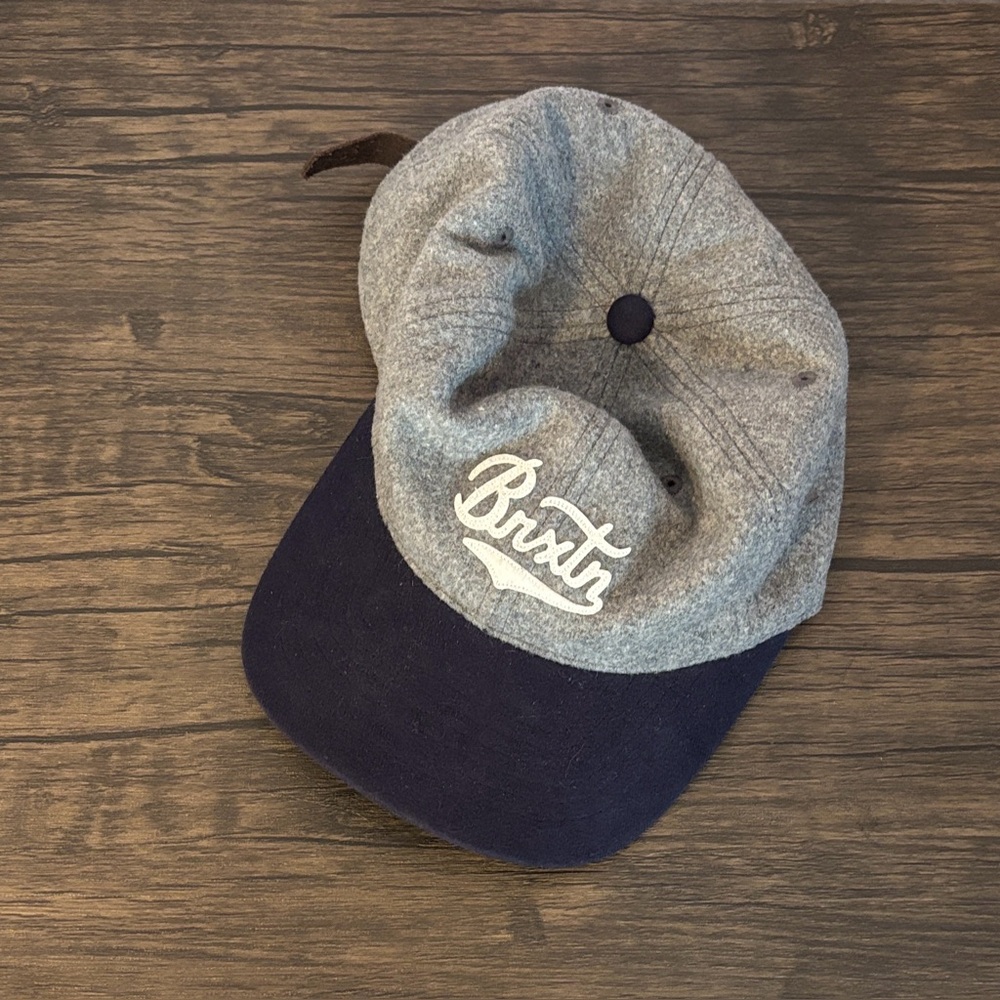 Brixton Gray and Navy Wool Baseball Cap